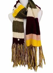 NWT Express Color Block Knot Fringe Hem Scarf