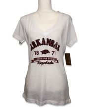 NWT University of Arkansas Razorbacks V-Neck Tee Shirt Top New