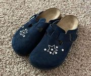 Papillio by  Boston Suede Clogs Blue Star Size 37