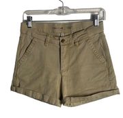 Toad & Co Size 2 Shorts Kahki Tan Out Door Hiking Organic Cotton Tencel