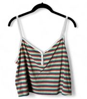 No Boundaries - Rainbow Striped Crop Tank Top Pride Plus Size - Sz. XXL