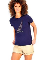 NWT Nautica Jeans Night Sky Sailboat Appliqué Logo T-Shirt Size Medium