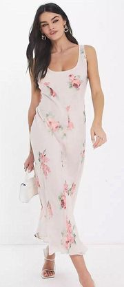 Scoop Neck Floral MIDI Dress