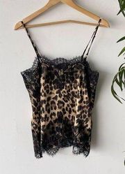 Storia Leopard Lace Eyelet Slip Cami Top