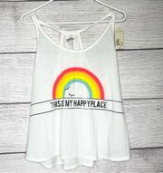 NWT “This is My Happy Place” Rainbow Pride Festival Tank Top Size Large