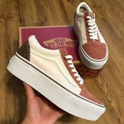 Vans old skool stackform platform suede lace up shoes sneakers women’s 7 new