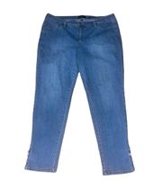 Bristol Skinny Ankle Jeans With Pearl Hem