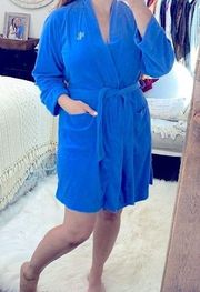 Lauren Ralph Lauren blue terrycloth robe size small with pockets & belt