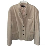 Sandro Sport Women’s Corduroy Jacket Blazer Stone Beige 100% Cotton size 14