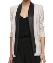 ALICE + OLIVIA LEATHER TWO TONED BLAZER