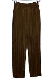 Susan Graver Pants Womens XS Brown Straight Slinky Travel Office Career Casual