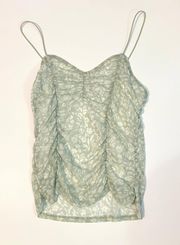 Flower Runched Mesh Tank