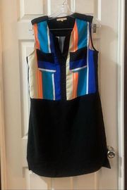 Gibson Latiner Multicolor V Neck Sleeveless Dress