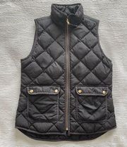 Black Quilted J. Crew Vest