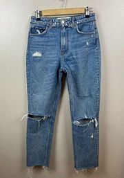 Reformation Julia High Rise Cigarette Jeans Size 26 Distressed Savu Wash Ankle