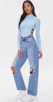 Distressed 90’s Fit Jeans