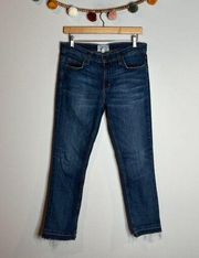 Current Elliott raw hem cropped jeans