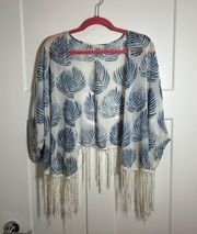 Sheer kimono cardigan duster jacket