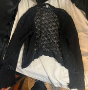 Black Crochet Cardigan 