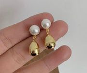 18K Gold Plated Metal Teardrop Dangle Drop Earrings for Women