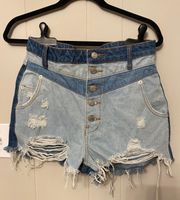 Multi Colored Denim Shorts