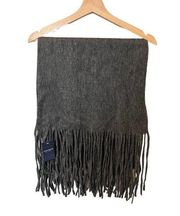 Lucky Brand Unisex Gray Fringed Winter Scarf NEW 69.50$