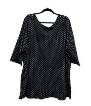 Jessica London plus size black and white polka dot shirt size 26/28