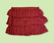 Raspberry Front-Zipper Star Skirt 