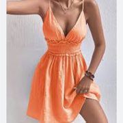 Orange Cotton Sundress L