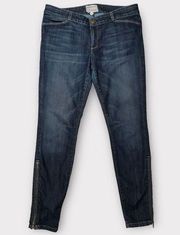 Current/Elliott The Cropped Legging with Long Zip Jeans in Bluebird Dark Denim