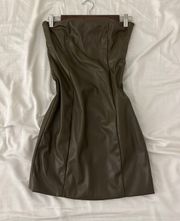 Faux Leather Mini Dress