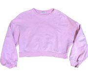 Agolde distressed pink cropped cotton sweatshirt size Medium