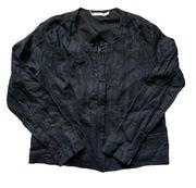 Gibson Black 100% Linen Zip Up Blazer M