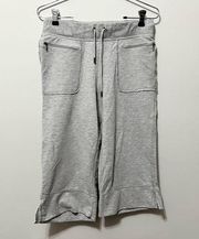 Danskin Now Heather Gray Sweatpants Capri Length Wide Leg Size S