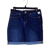 Seven7 Jean Shorts Womens 4 Sunset Bermuda Rolled Cuff Stretch Dark Wash NEW