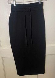 Zara Black‎ Fleece Midi Skirt- NWT