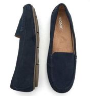 Vionic Debbie Navy Blue Suede Moccasin Loafer Driving Moc Comfort Shoes Size 10