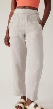 Athleta, New, Voyager 100% Linen High Rise Relaxed Women's Ankle Pants Size 8