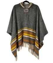 Handmade Poncho Metal Buckle Closure Hooded