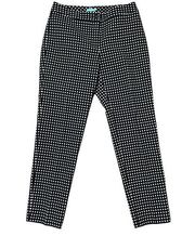 J. McLaughlin Size 2 Dress Pants Black Cosmo Gingham Flat Front Straight Leg