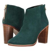 Ted Baker Women's Lorca Emerald Green Suede Block Heeled Ankle Boots Size 8.5