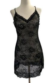 Victoria's Secret Black Stretch Lingerie Dress Sleepwear Women Size Large | 10-3