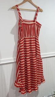 Hayden striped dress small NEW ruffled hi low lined‎ summer