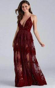 Morgan Formal Flocked Velvet Dress