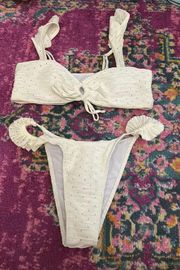 White Ruffle Bikini Set