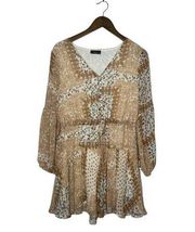 Vici Size M Floral Paisley Tan Neutral Fall Dress