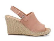 TOMS Bloom Suede Monica Espadrille Wedge Sandals Size 8.5