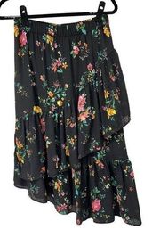 Alison Andrews Black Floral Asymmetrical Skirt