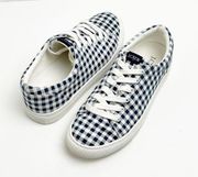 J. CREW Factory Gingham Plaid Lace Up Canvas Shoes, Size 7