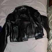 Princess Polly  cropped oversized leather jacket